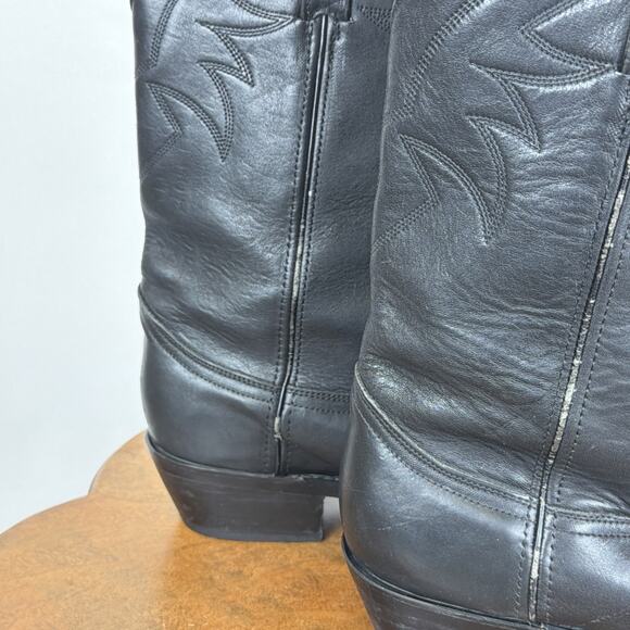 Durango Black Leather Western Boots Tonal Stitching Men\'s 9.5 Style TR780